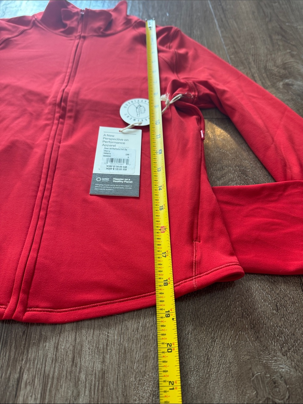 VUORI AllTheFeels Cherry Red Set Legging + Full Zip Jacket Size Small NWT - Picture 3 of 10